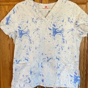 White Cross Scrub Top.
